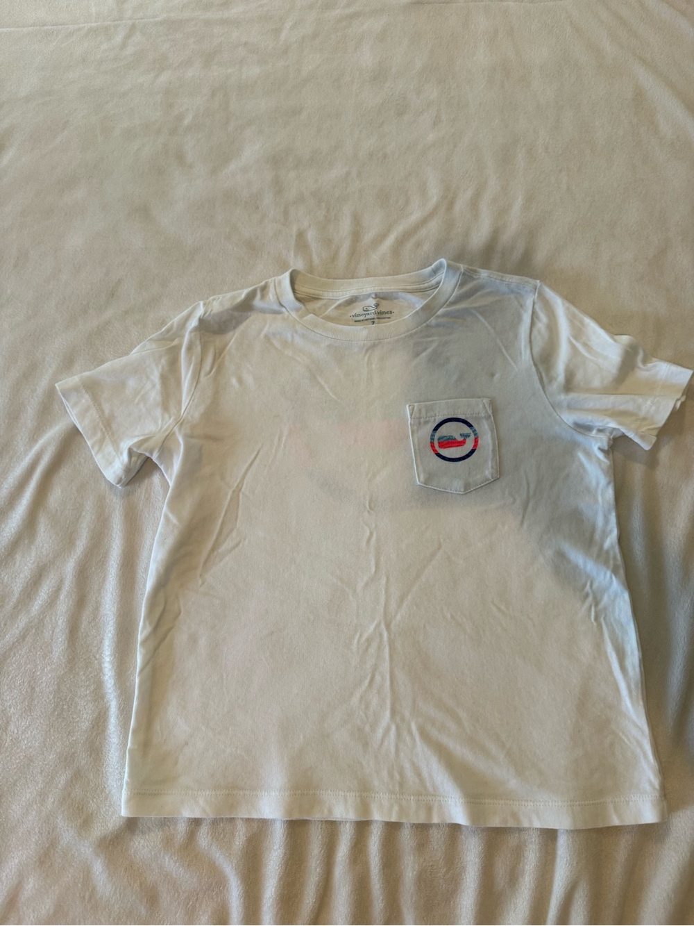Vineyard Vines White Tee with Teal Logo